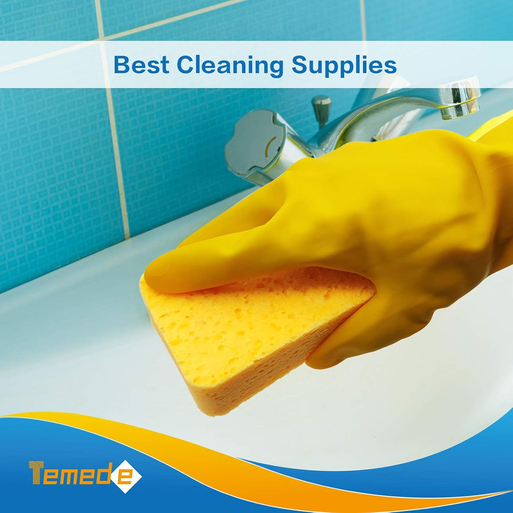Temede Large Cellulose Sponges, Thick Absorbent Kitchen Sponges, 10-Pack
